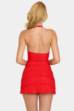 Loovay Lunelle, Kanten Halter Mini Jurk