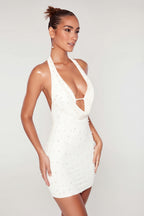 Loovay Versailla Jurk, Halter Pailletten Mini