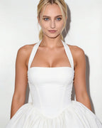 Loovay Dotelle Jurk, Halter Mini Jurk met Stippen