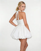Loovay Dotelle Jurk, Halter Mini Jurk met Stippen