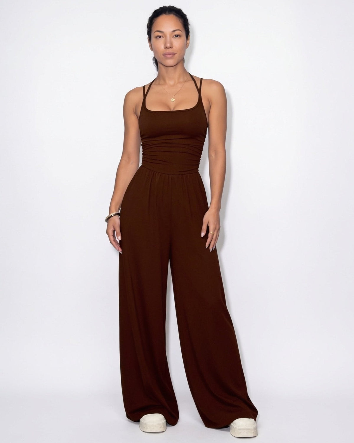 Loovay Lioren Jumpsuit met Wijde Pijpen