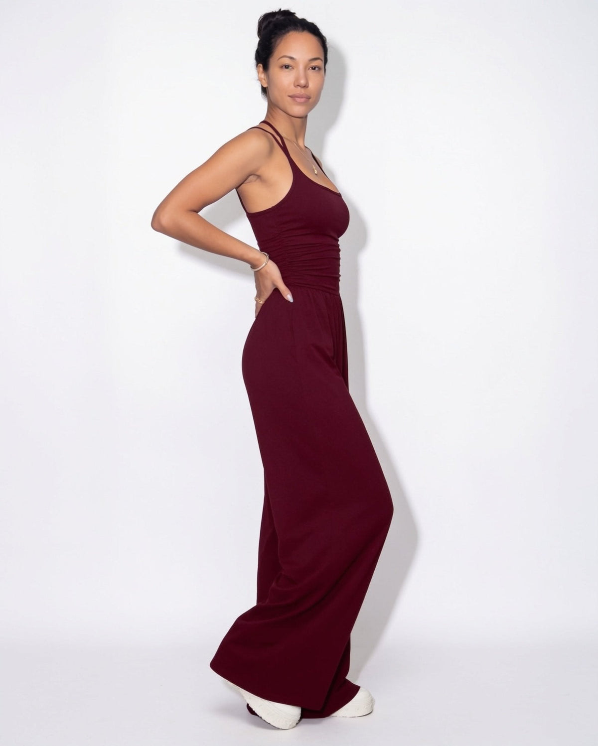 Loovay Lioren Jumpsuit met Wijde Pijpen
