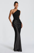 Loovay Abrielle Jurk, One Shoulder Maxi Design