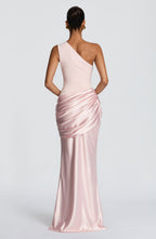 Loovay Abrielle Jurk, One Shoulder Maxi Design