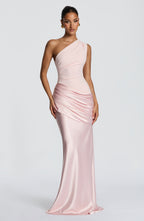 Loovay Abrielle Jurk, One Shoulder Maxi Design