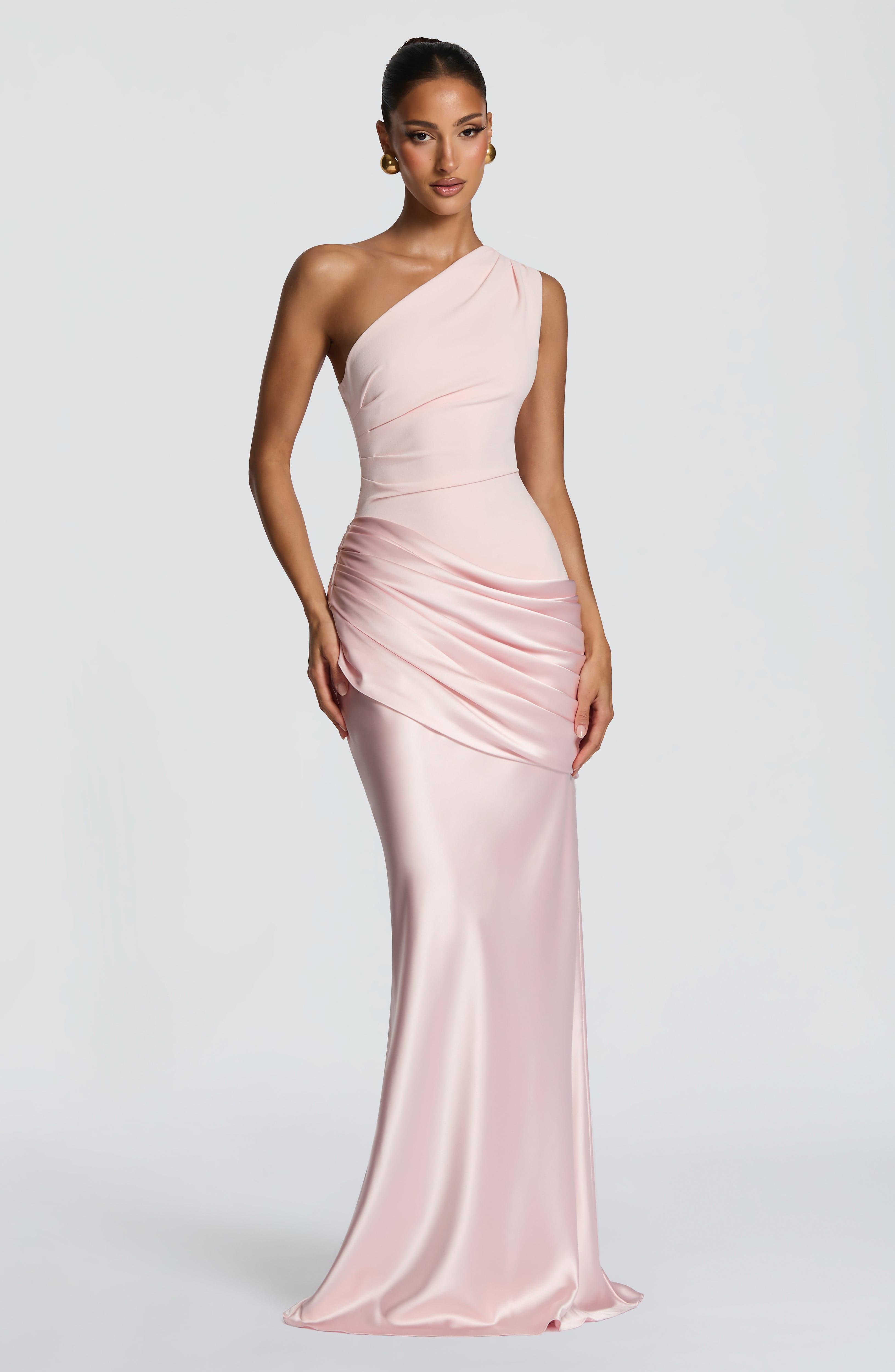 Loovay Abrielle Jurk, One Shoulder Maxi Design