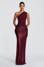 Loovay Abrielle Jurk, One Shoulder Maxi Design