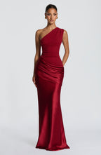 Loovay Abrielle Jurk, One Shoulder Maxi Design