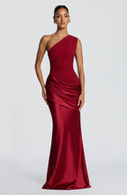 Loovay Abrielle Jurk, One Shoulder Maxi Design