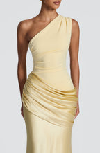 Loovay Abrielle Jurk, One Shoulder Maxi Design