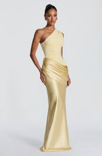Loovay Abrielle Jurk, One Shoulder Maxi Design