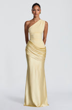 Loovay Abrielle Jurk, One Shoulder Maxi Design