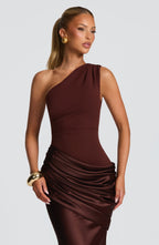Loovay Abrielle Jurk, One Shoulder Maxi Design