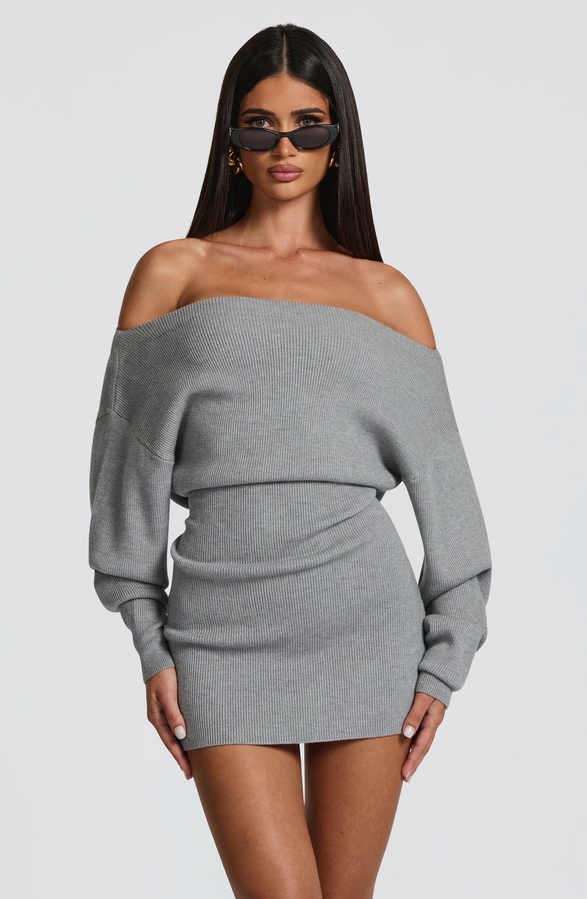 Loovay Marivelle Off Shoulder Mini Jurk