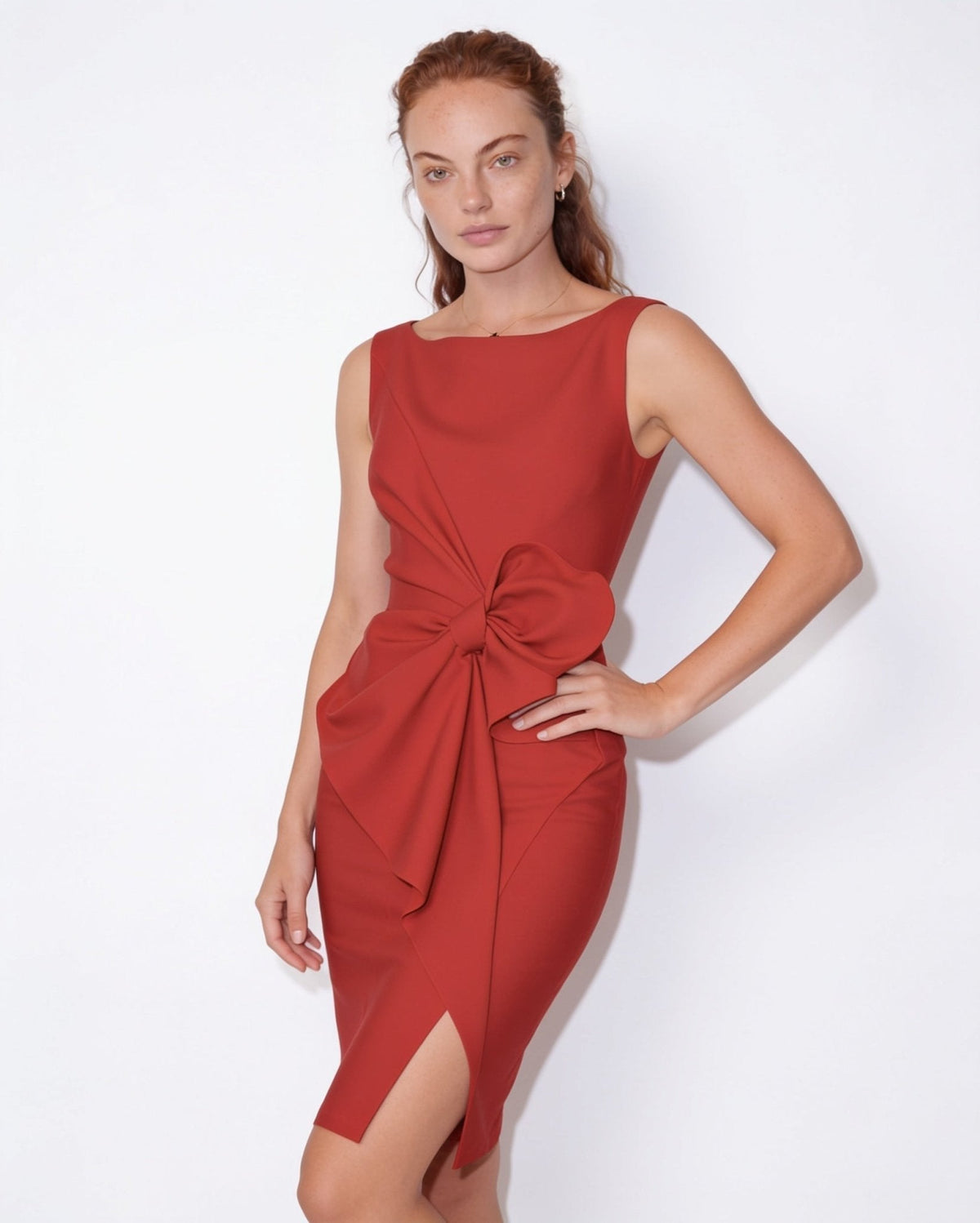 Loovay Rosavelle Midi-jurk met Strikdetail en Split