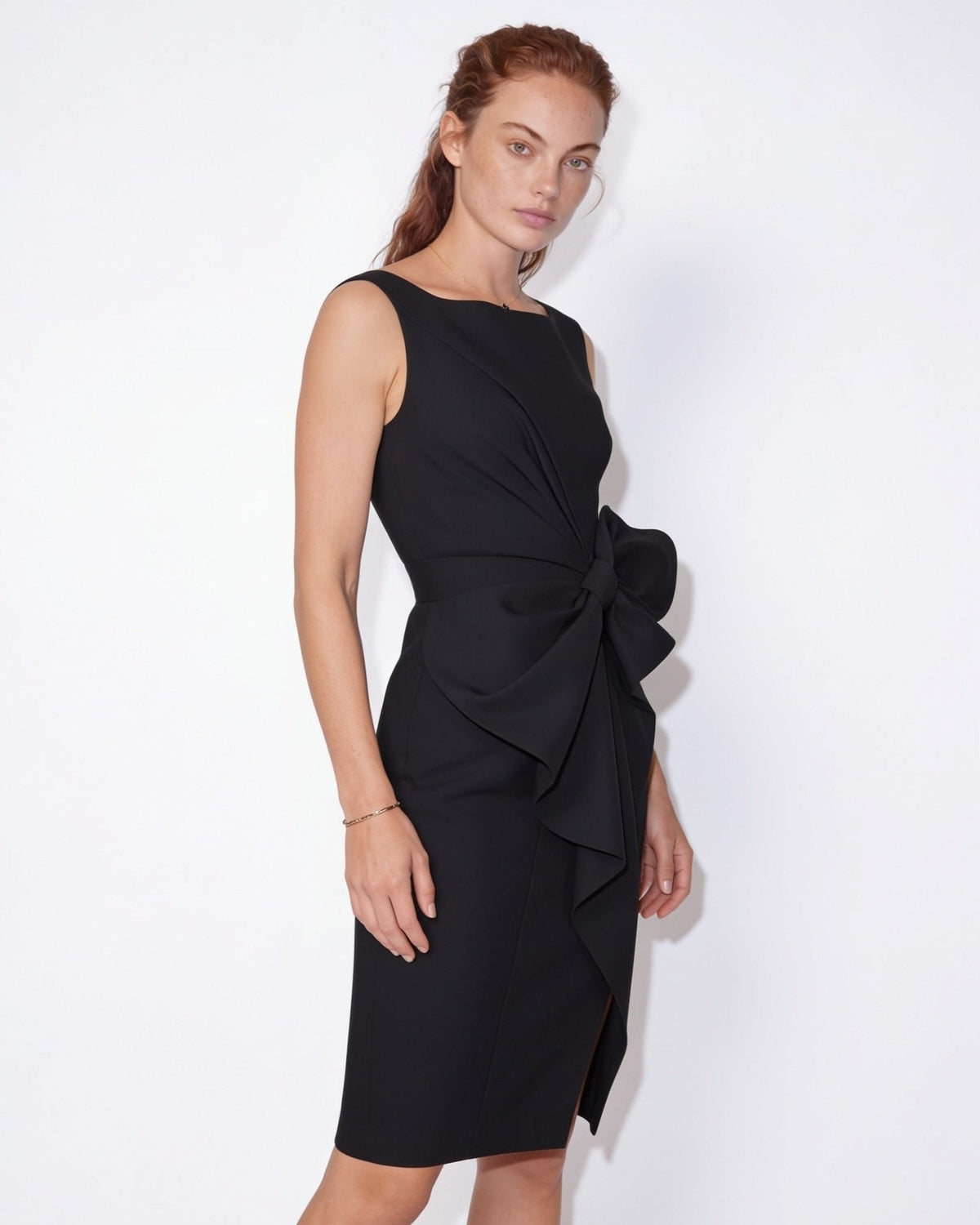 Loovay Rosavelle Midi-jurk met Strikdetail en Split