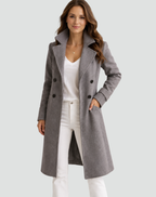 Loovay Aveline Dames Trenchcoat Midi met Dubbele Knoopsluiting