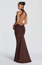 Loovay Josélle Jurk, Open Rug Maxi Design