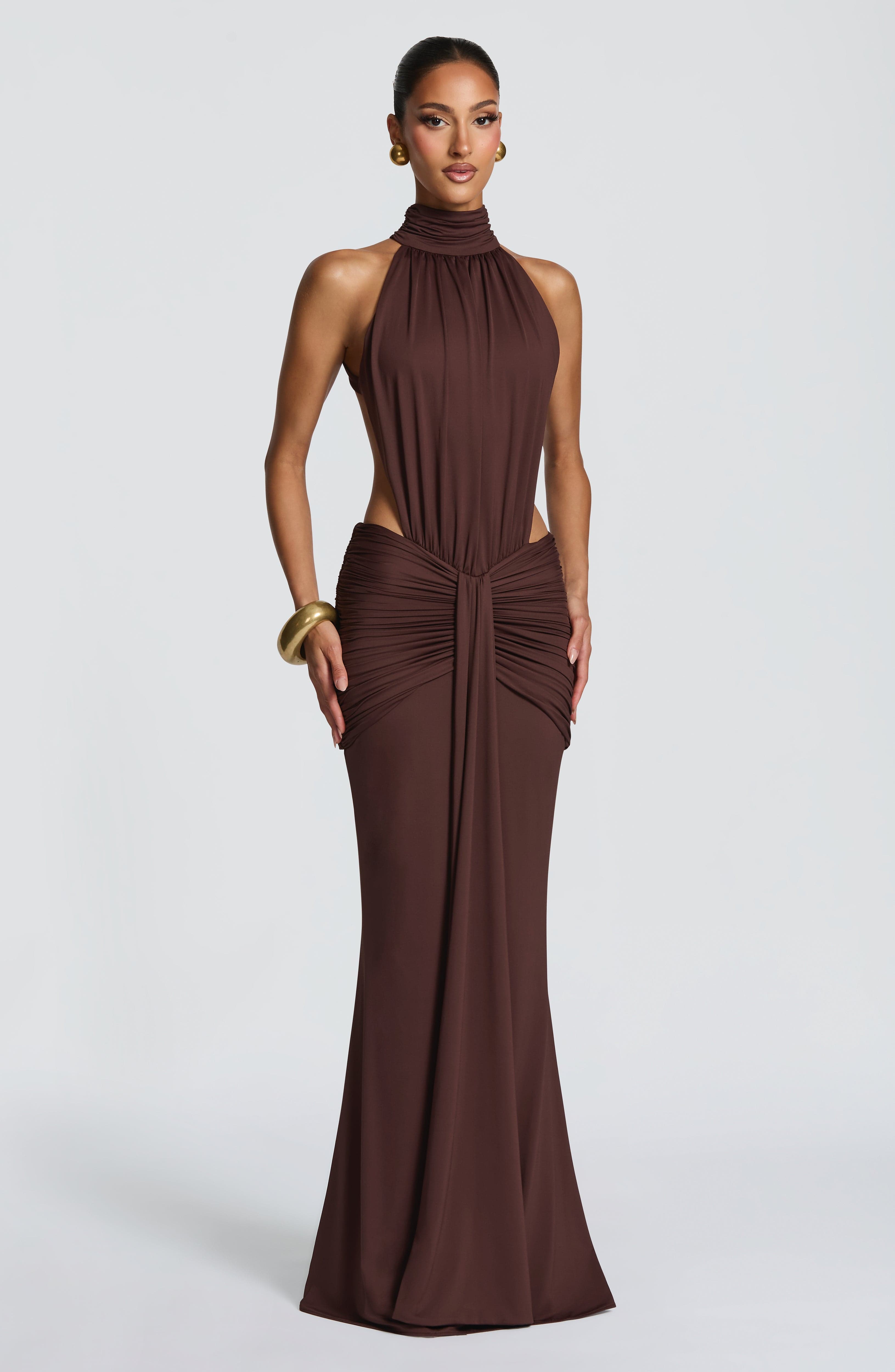 Loovay Josélle Jurk, Open Rug Maxi Design