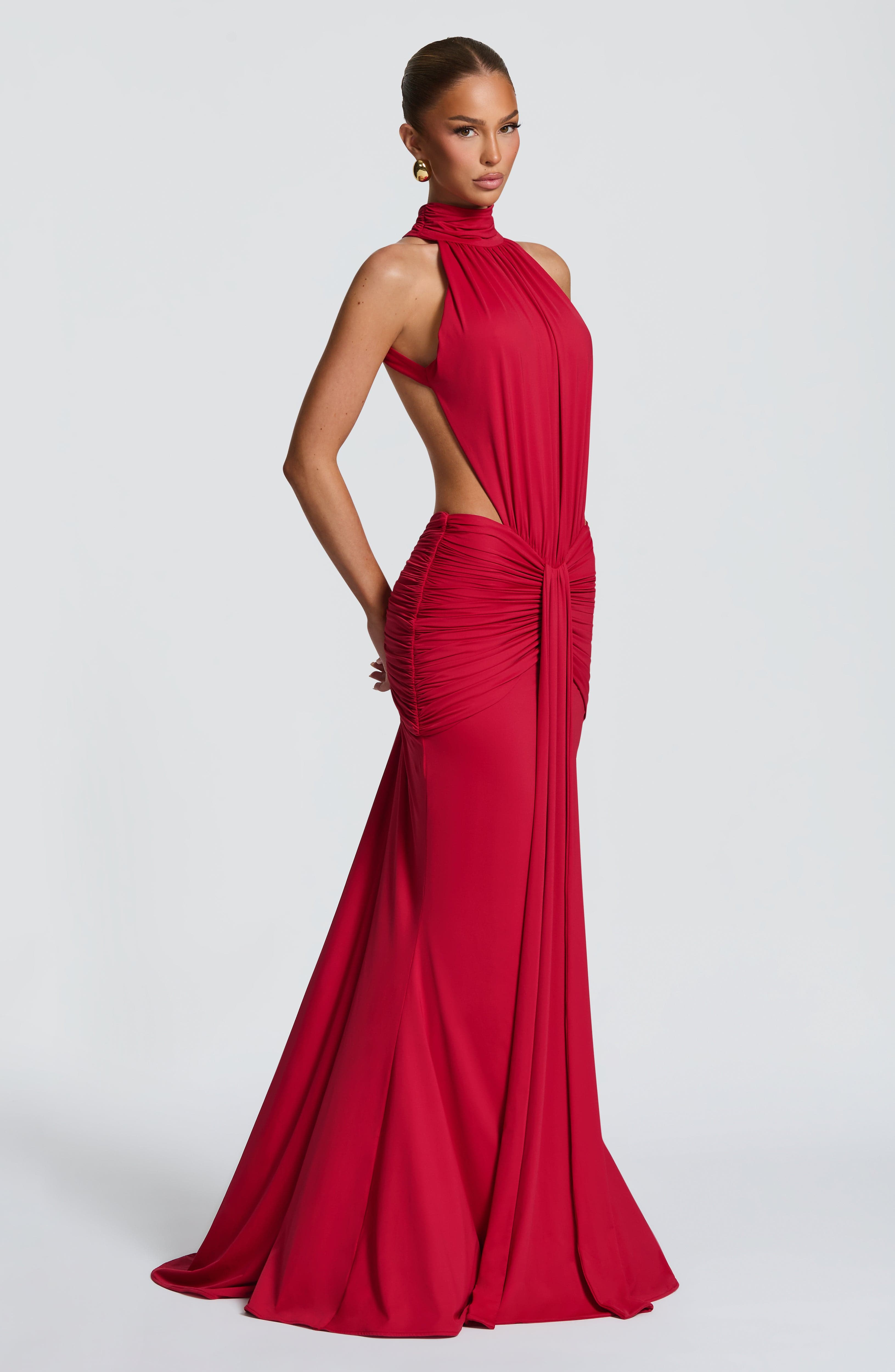 Loovay Josélle Jurk, Open Rug Maxi Design