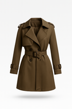Loovay Solenne Korte Trenchcoat met Ceintuur