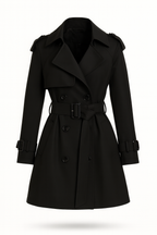 Loovay Solenne Korte Trenchcoat met Ceintuur