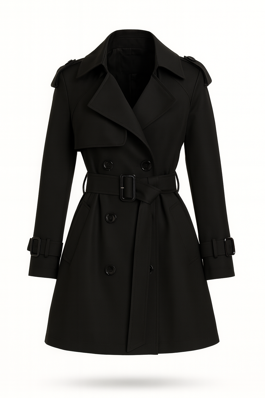 Loovay Solenne Korte Trenchcoat met Ceintuur