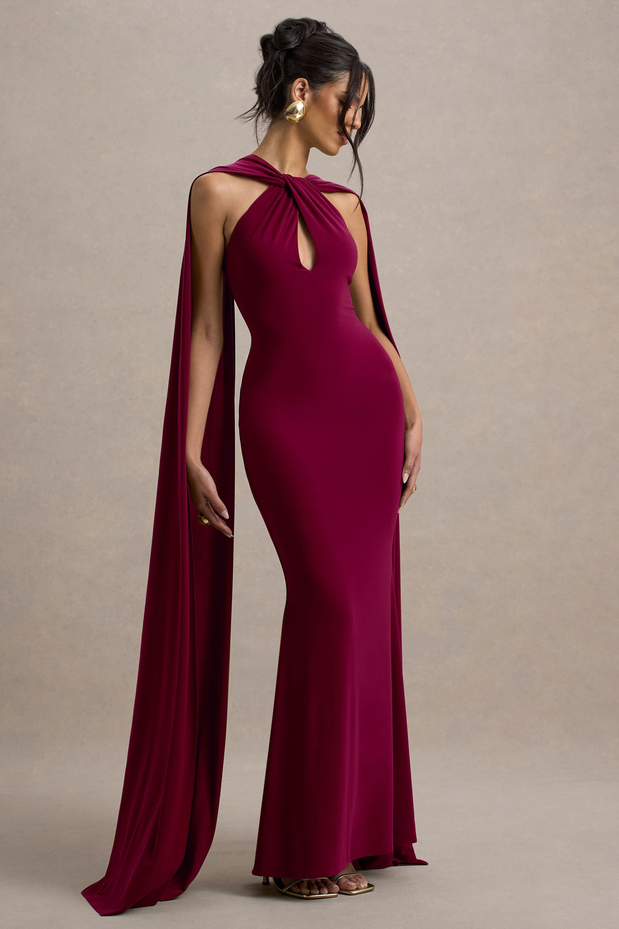 Loovay Éloane Jurk, Halter Cape Maxi