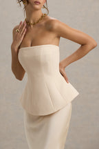 Loovay Noiré Jurk, Strapless Maxi met Peplum