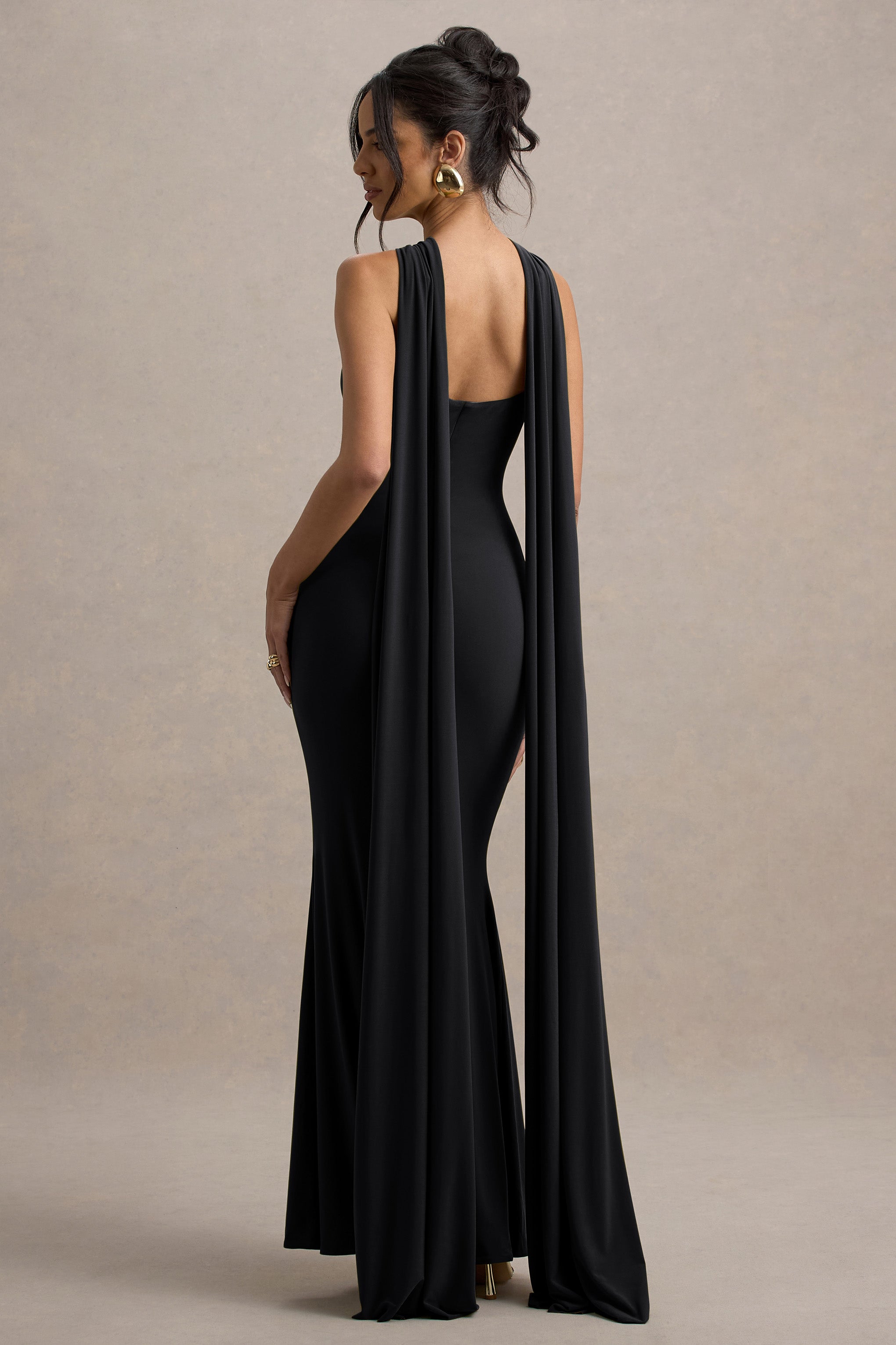Loovay Éloane Jurk, Halter Cape Maxi