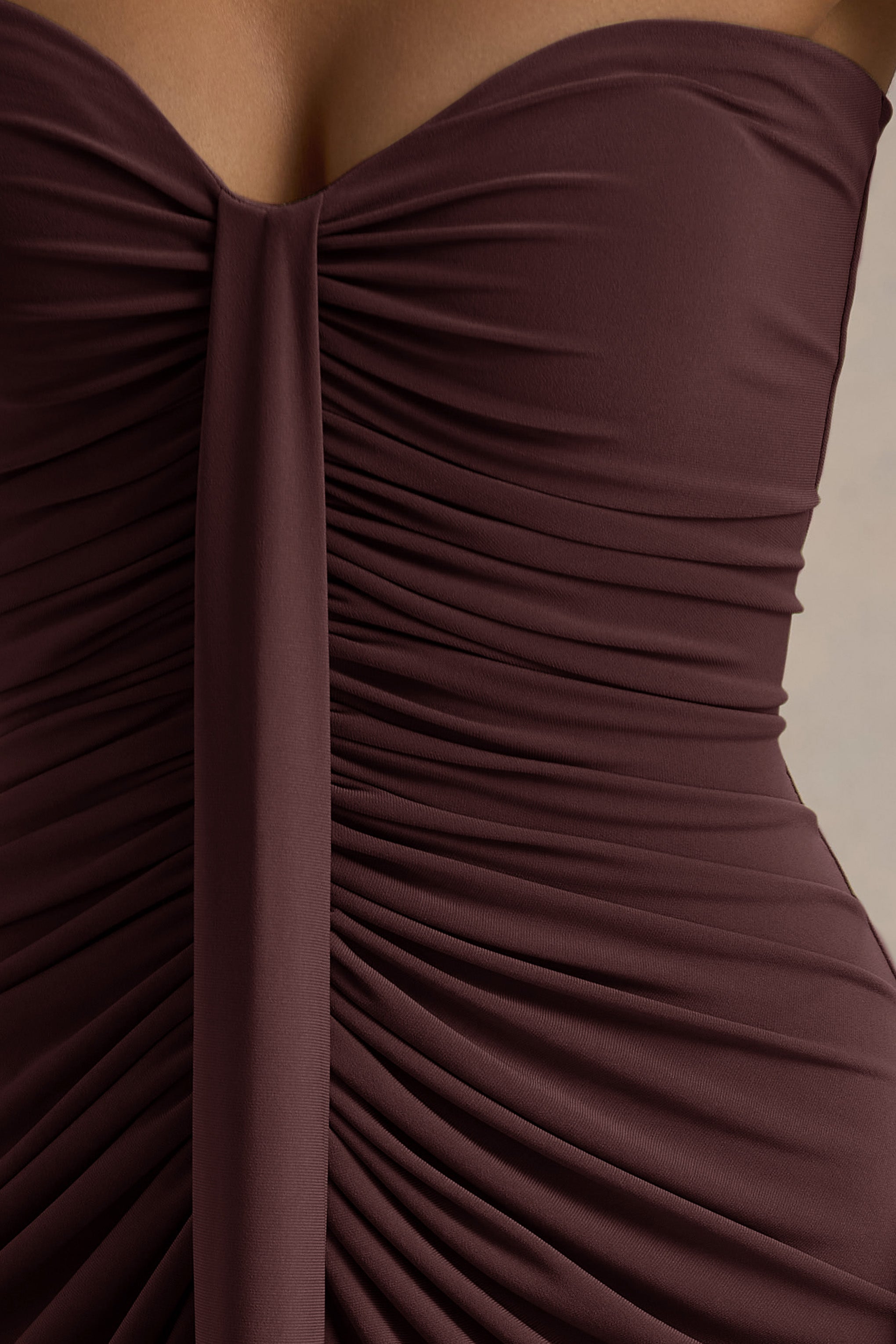 Loovay Solenne Jurk, Strapless Maxi met Gedrapeerde Details