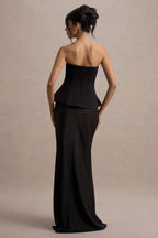 Loovay Noiré Jurk, Strapless Maxi met Peplum