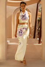 Loovay Solmére Set, Bloemen Haltertop met Maxi Rok