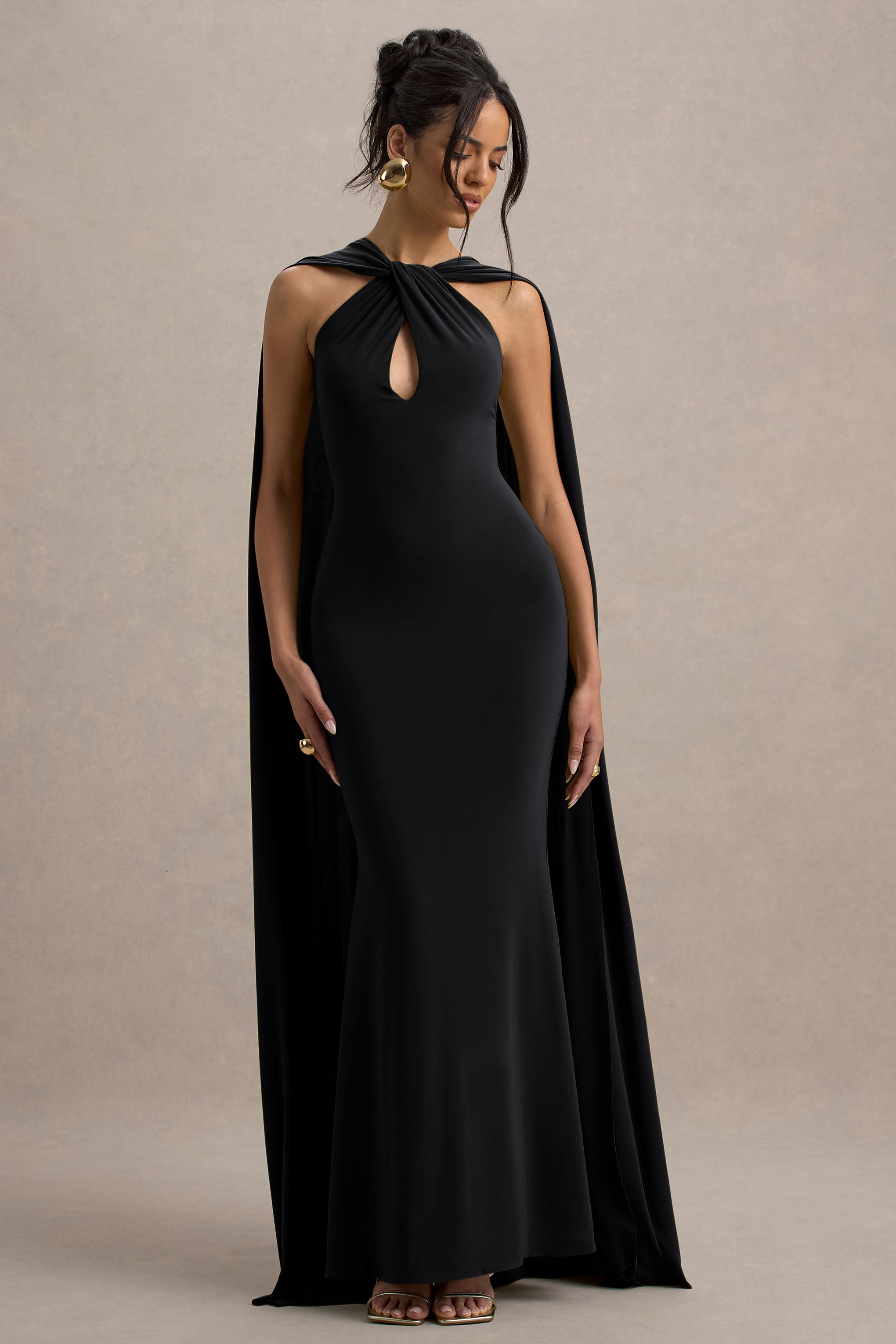 Loovay Éloane Jurk, Halter Cape Maxi