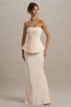 Loovay Noiré Jurk, Strapless Maxi met Peplum