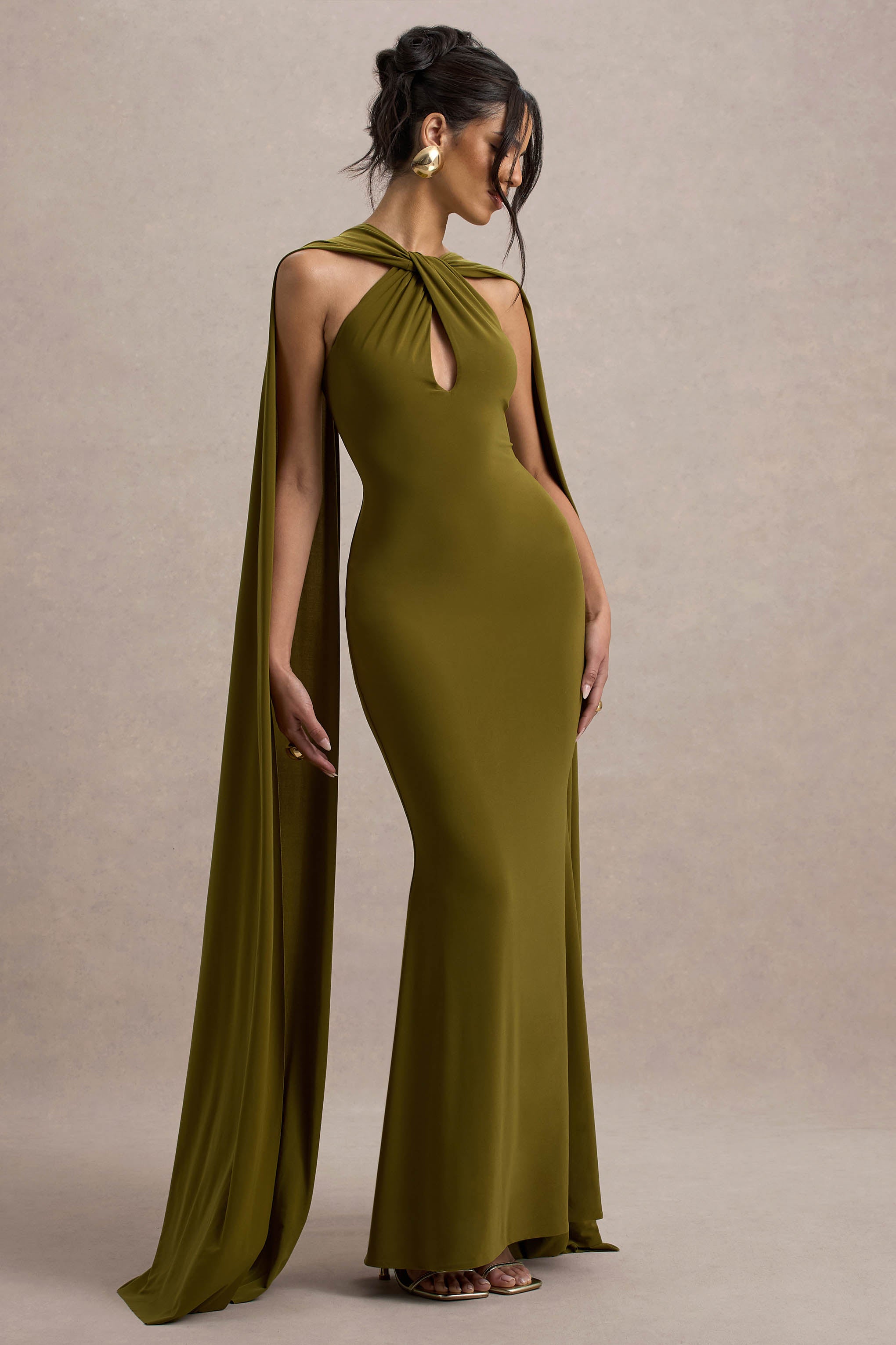 Loovay Éloane Jurk, Halter Cape Maxi