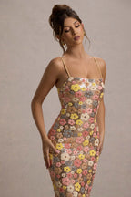 Loovay Fleurisse Jurk, Bloemenprint Midi Design