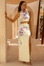 Loovay Solmére Set, Bloemen Haltertop met Maxi Rok