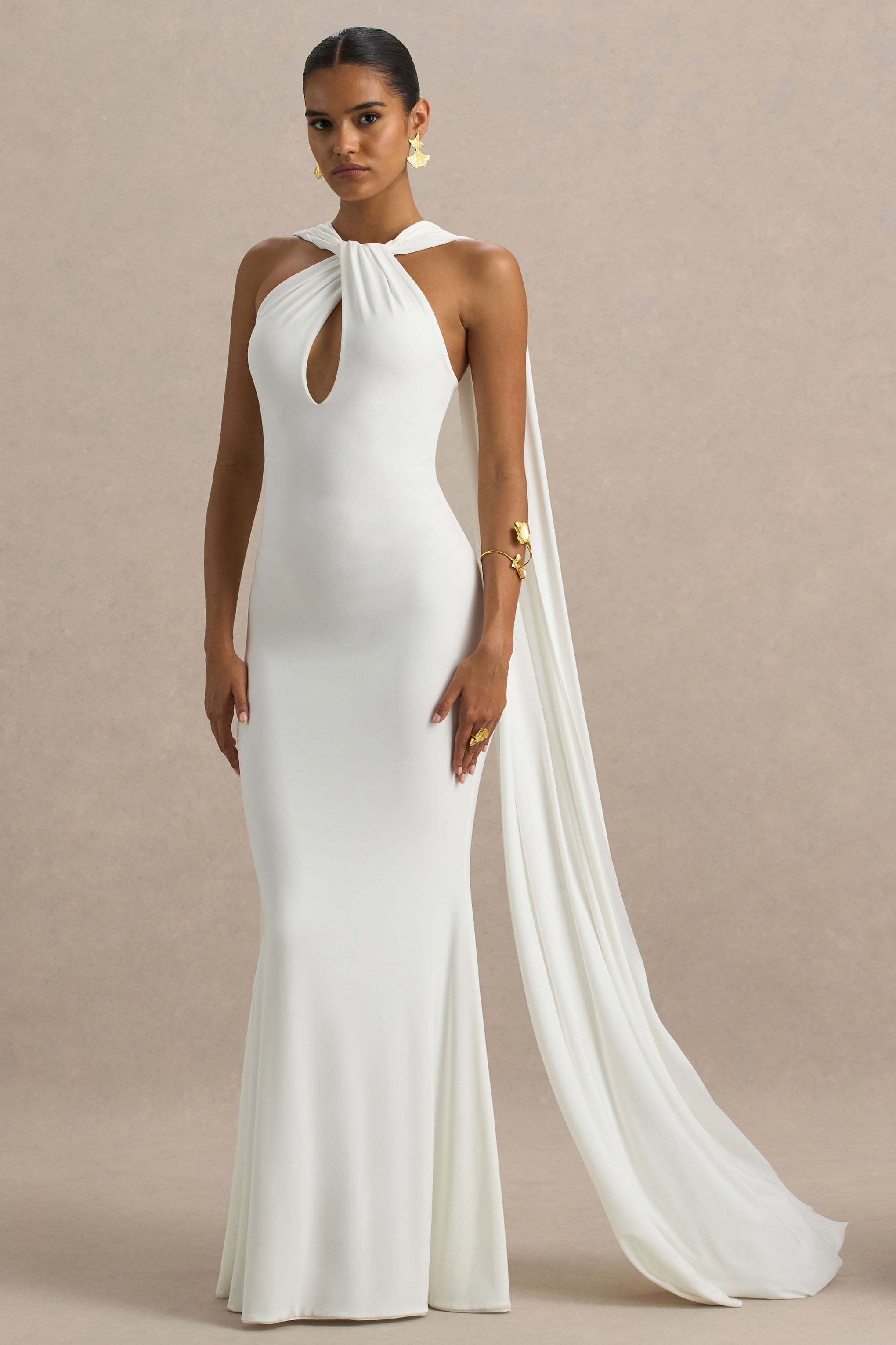 Loovay Éloane Jurk, Halter Cape Maxi