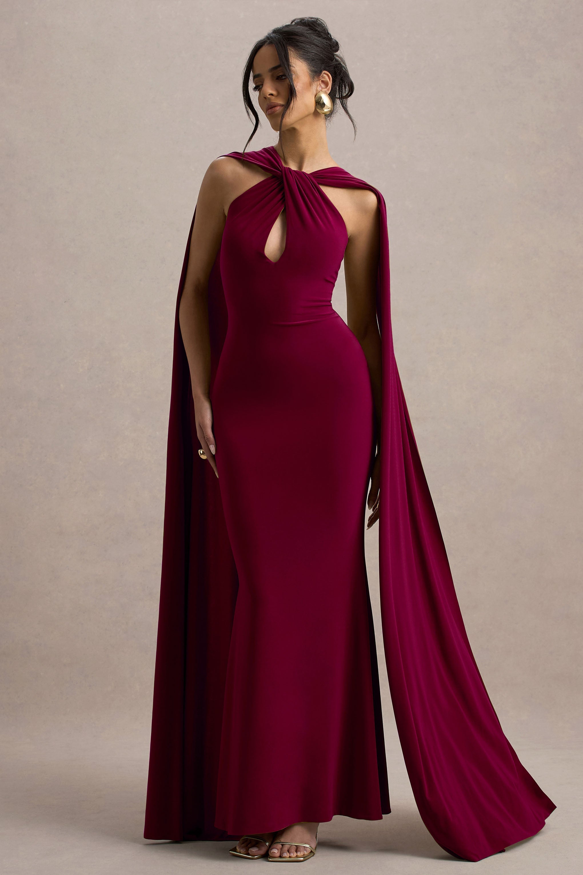 Loovay Éloane Jurk, Halter Cape Maxi