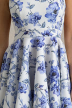 Loovay Azurelle Jurk, Bloemenprint Skater Mini