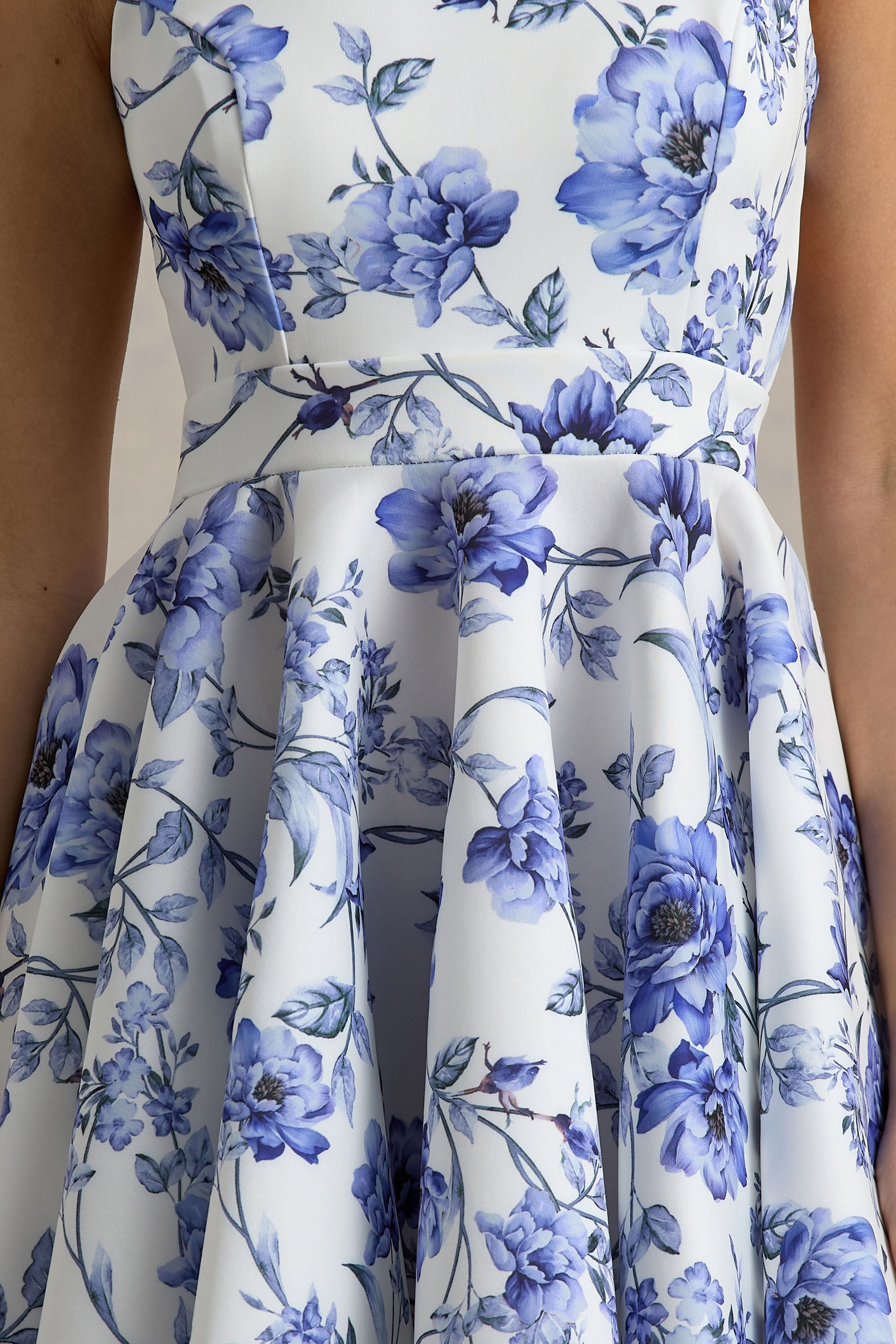 Loovay Azurelle Jurk, Bloemenprint Skater Mini