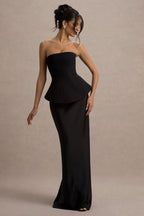 Loovay Noiré Jurk, Strapless Maxi met Peplum