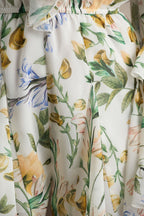 Loovay Soléa Playsuit, Witte Botanische Playsuit met Ruches
