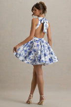 Loovay Azurelle Jurk, Bloemenprint Skater Mini
