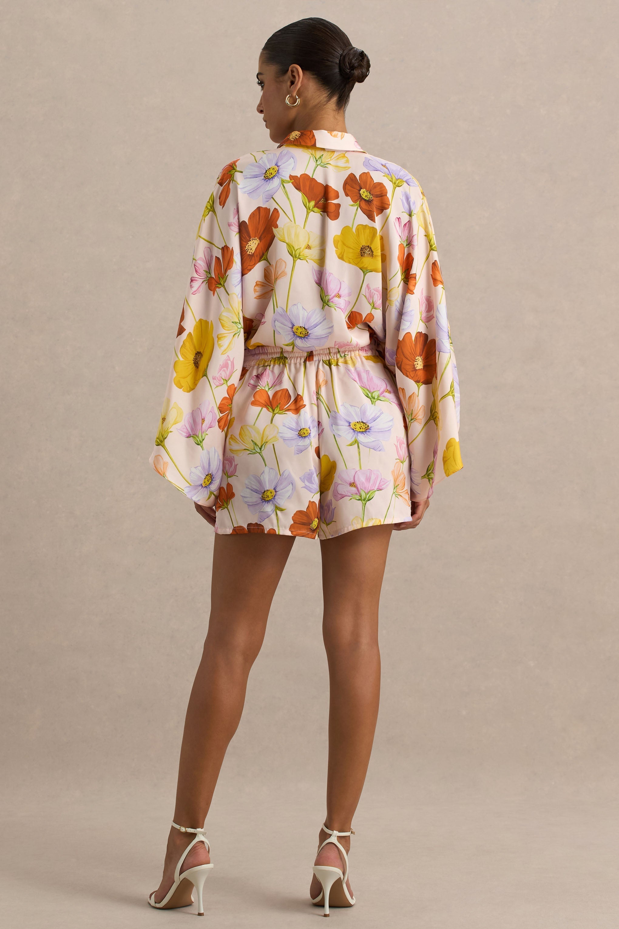 Loovay Bloesempracht Set, Bloemen Blouse en Short Set