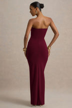 Loovay Solenne Jurk, Strapless Maxi met Gedrapeerde Details