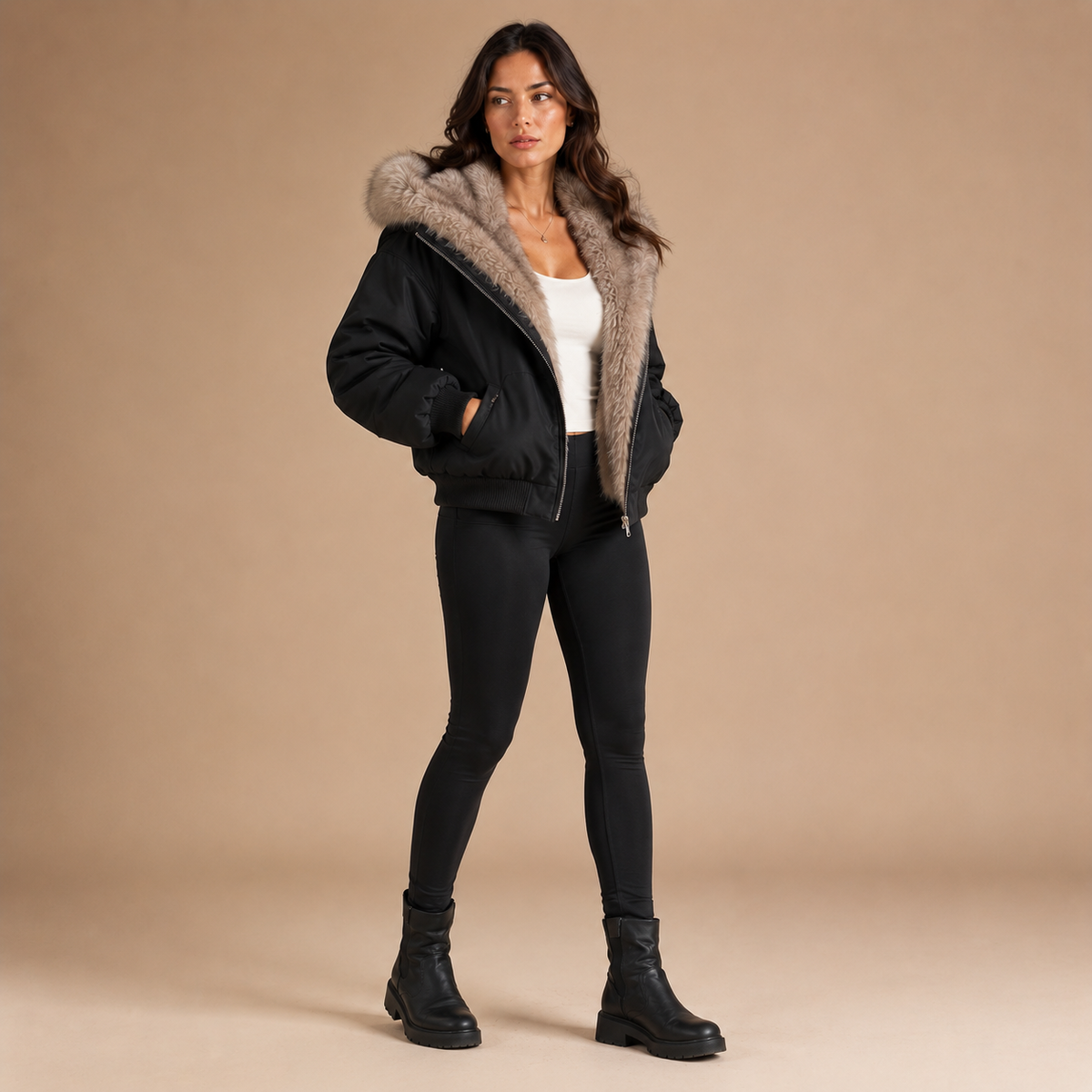 Loovay Tavira Korte Winterjas met Capuchon