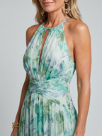 Loovay Verdelle, Halter Maxi Jurk met Bloemenprint