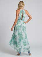 Loovay Verdelle, Halter Maxi Jurk met Bloemenprint